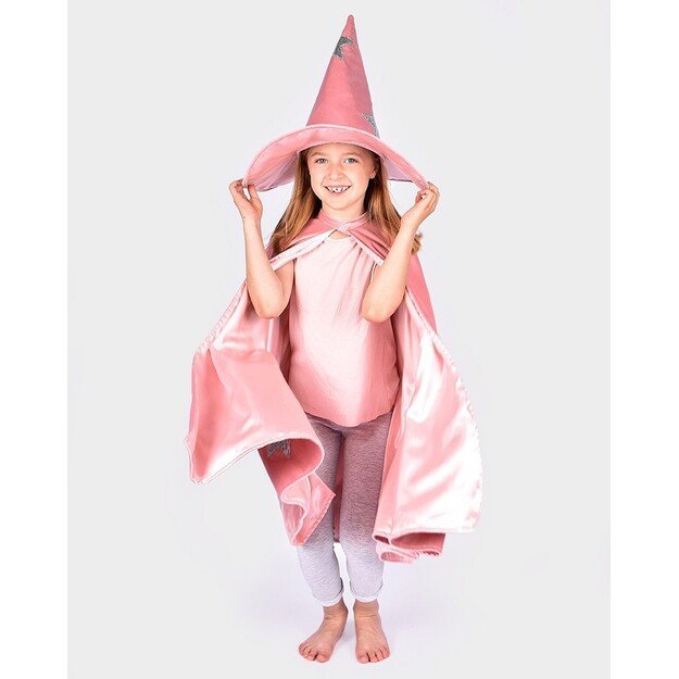 Den Goda Fen - Velvet Cape w. Hat - Dusty Pink (3-8 years) (F77602)