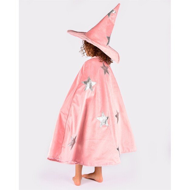 Den Goda Fen - Velvet Cape w. Hat - Dusty Pink (3-8 years) (F77602)