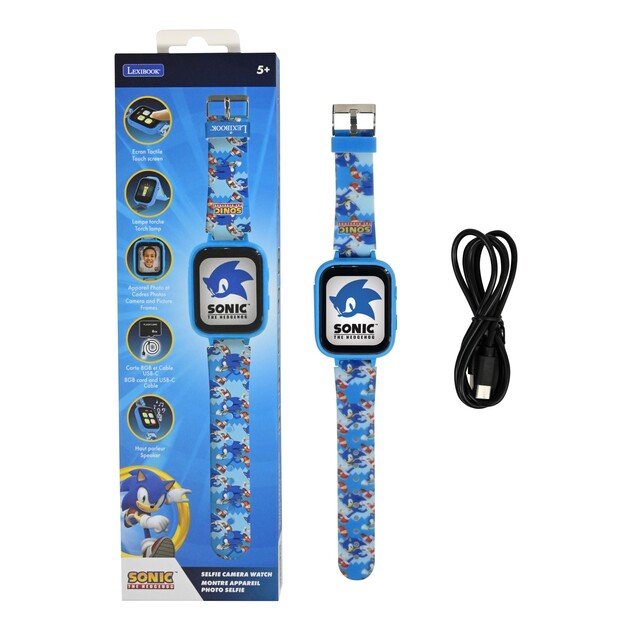 Lexibook - Sonic Kids Smartwatch with 8GB memory card included (DMW070SN)