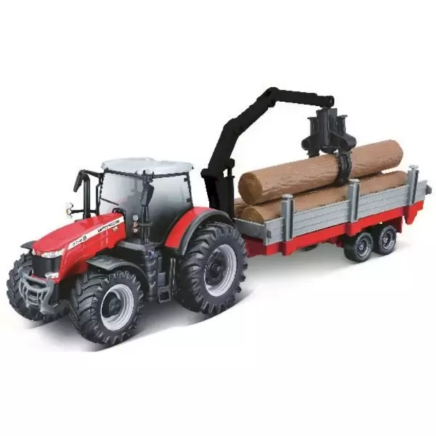 BURAGO - Massey Ferguson 8740S 10cm with Tree Forwarder (143025)