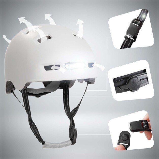 Crazy Safety - Urban Bicycle and Skater Helmet - Matt White - L (57-61cm)