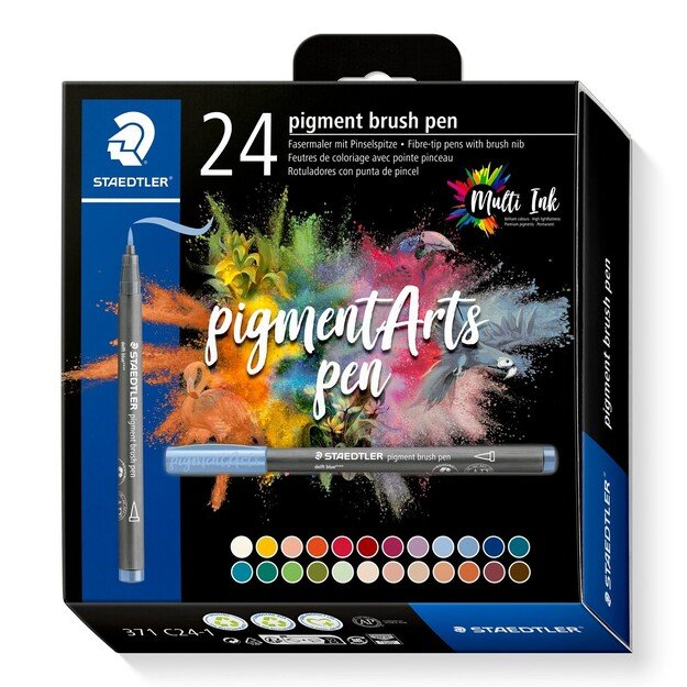 Staedtler - Brush Pen Pigment 24 pcs assorted (371C24-1)