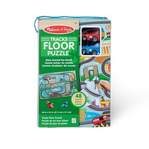 Melissa & Doug - Race Around the World Tracks Floor Puzzle (31009)