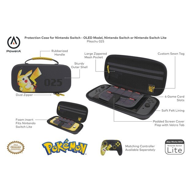 PowerA Protection Case For Nintendo Switch Or Nintendo Switch Lite - PIKACHU 025