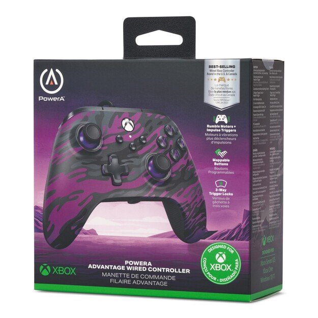 PowerA Advantage Wired Controller - Xbox Series X/S - Purple Camo