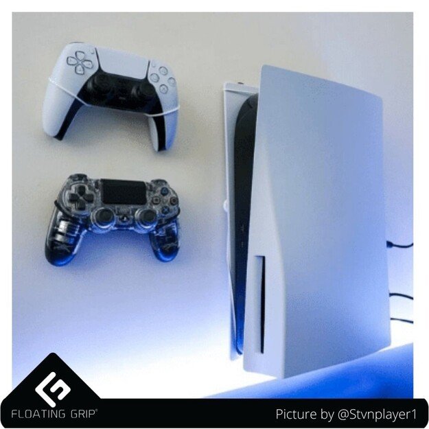 Floating Grip Playstation 5 Wall Mounts by Floating Grip - White Bundle