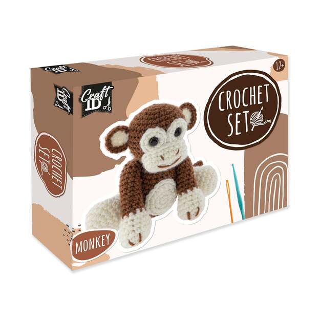 Craft ID - Crochet kit Monkey, 15x9x13,5 cm - (K-CR1704/GE)