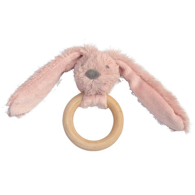 Happy Horse - Rabbit Richie Wooden Teething Ring - 12 cm - Old Pink - 133191