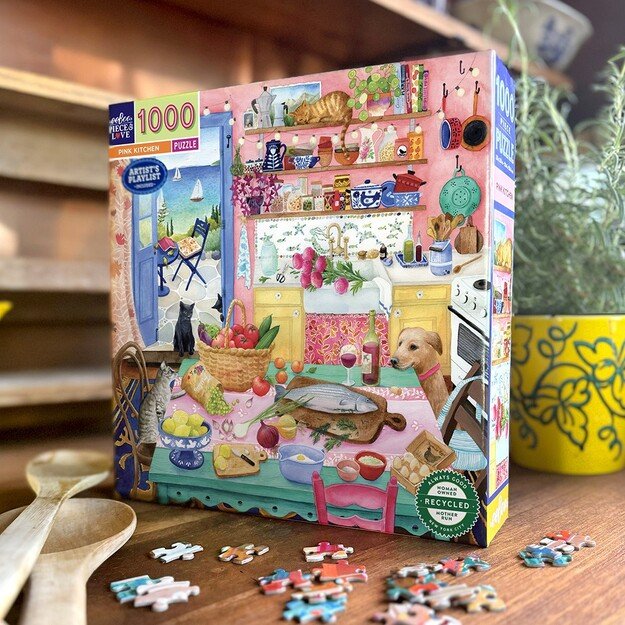 eeBoo - Puzzle 1000 pcs - Pink Kitchen - (EPZTPNK)