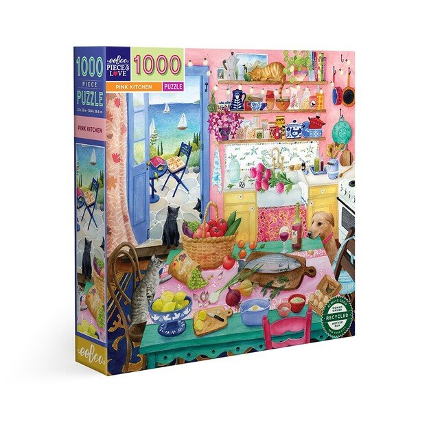 eeBoo - Puzzle 1000 pcs - Pink Kitchen - (EPZTPNK)