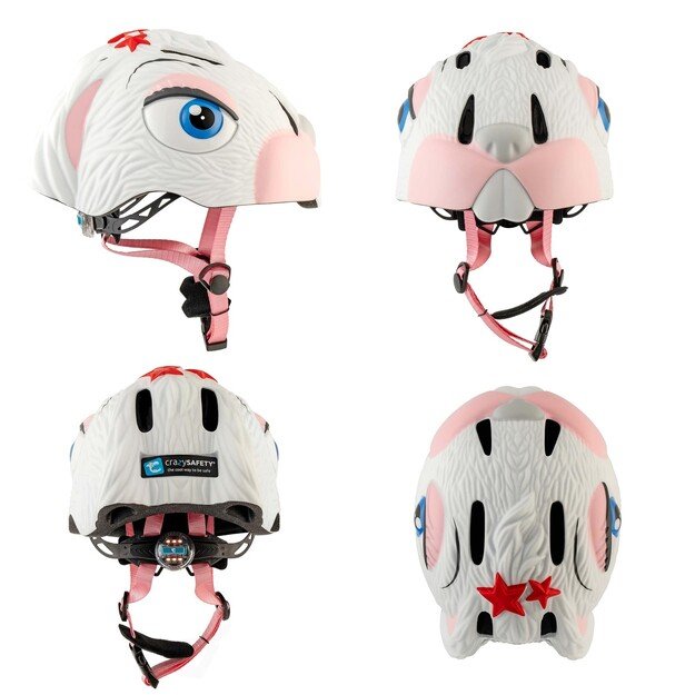 Crazy Safety - Bunny Bicycle Helmet - White (101001-02)