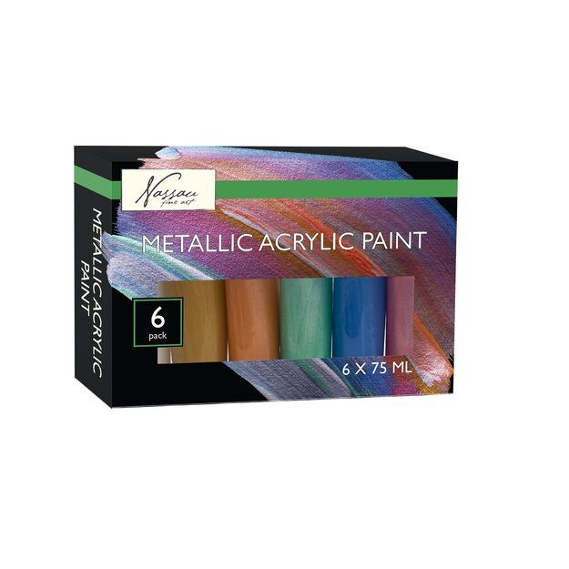 Nassau - Acrylic Metallic Paint  6x75ml - (K-AR0757/GE)