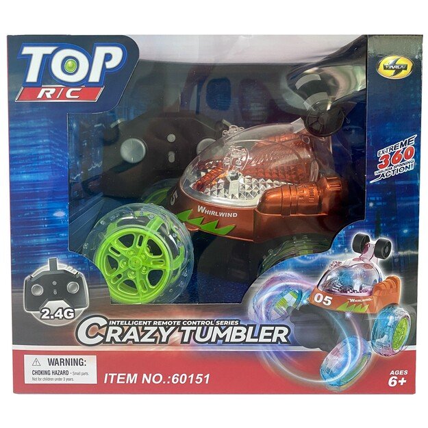 Crazy Tumbler - Stunt Car w/light - R/C 2,4GHz - Orange (534444)