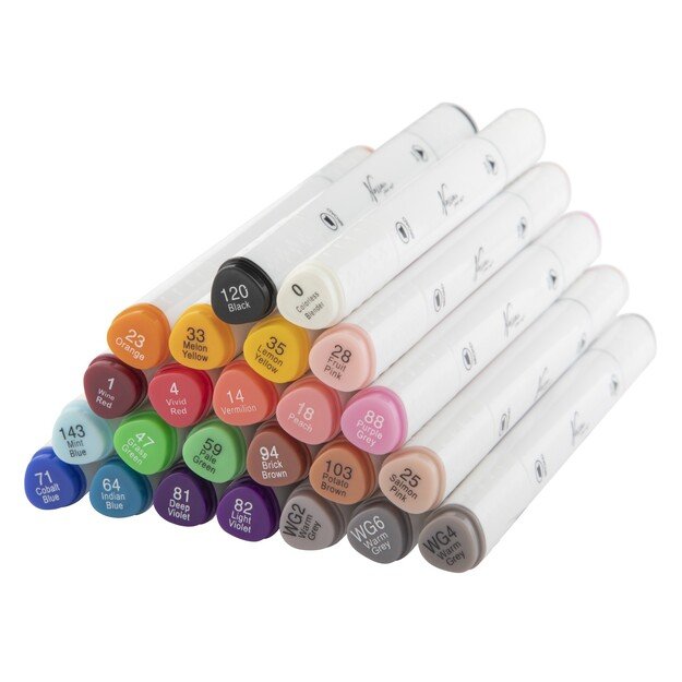 Nassau - Markers Dual Tip 24 pcs  White - (K-AR0104/22GE)