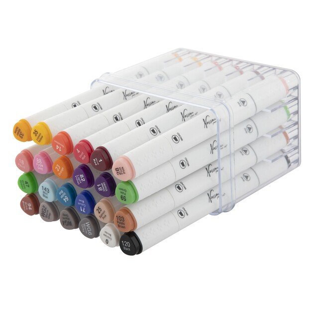 Nassau - Markers Dual Tip 24 pcs  White - (K-AR0104/22GE)