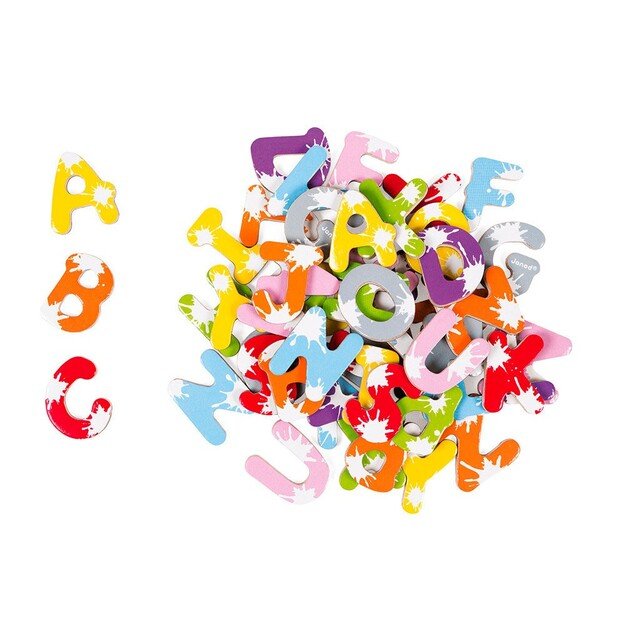 Janod - Set of 52 Splash Letter - Magnets - Wood (LKJ9612)