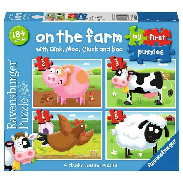 Ravensburger - On The Farm My First Puzzle 2/3/4/5p