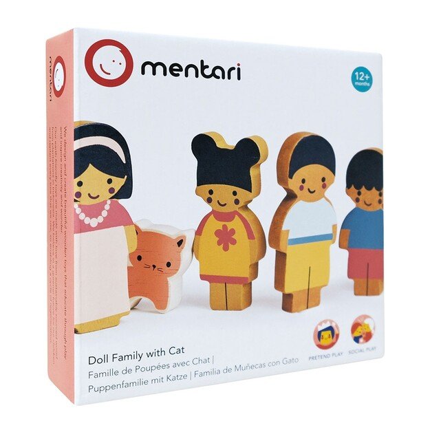 Mentari - Dollhouse Figures - Family With Cat - (MT7652)