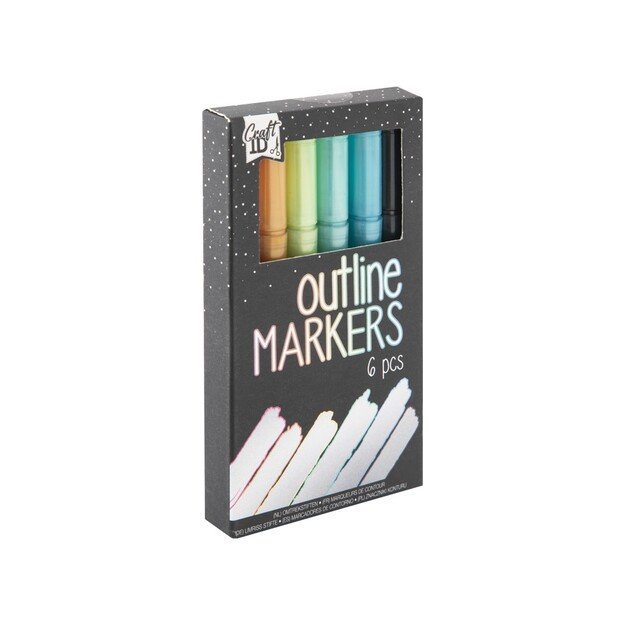 Craft Sensations - Outline markers, 13,5x1,1cm, 6 pcs - K-CR5003/GE