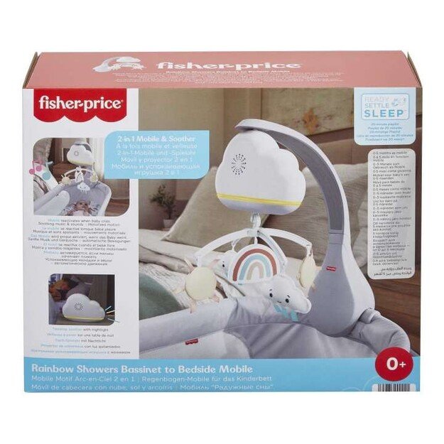 Fisher Price Newborn – Rainbow showers Bassinet to Bedside Mobile (HBP40)