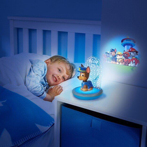 Paw Patrol - Chase Kids Magic Bedside Night Light, Torch and Projector - (10043)