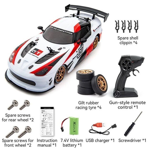 JJRC - Remote Controlled Drift Car with 2 Wheel Sets - White