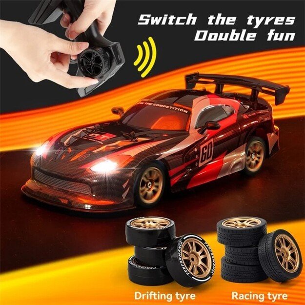 JJRC - Remote Controlled Drift Car with 2 Wheel Sets - White