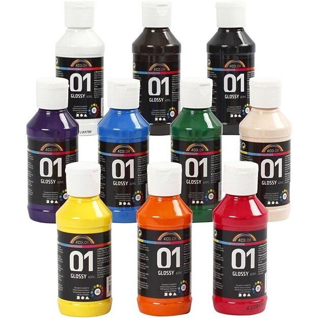 A-Color - Acrylic Paint  - Glossy - 10 x 100 ml (32001)