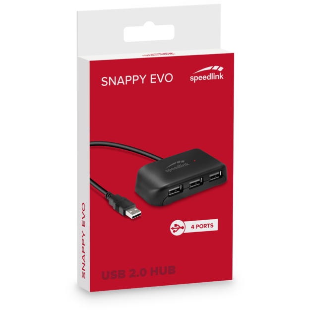 Speedlink - Snappy EVO USB Hub, 4-Port, USB 2.0,