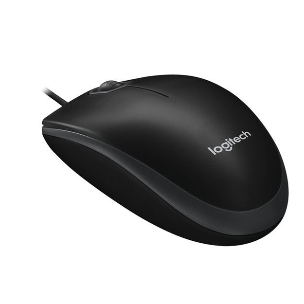 Logitech - B100 800dpi Optical High Quality Wired USB Mouse