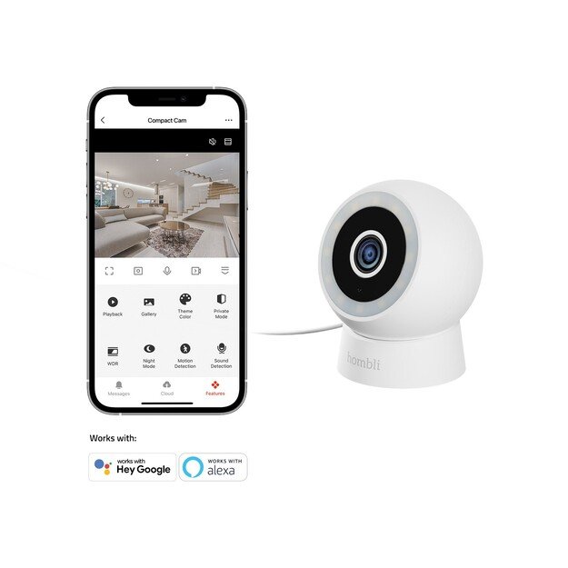 Hombli - Smart Outdoor/indoor Compact Cam, White