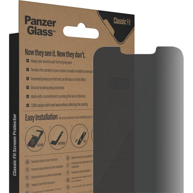 PanzerGlass - Privacy Screen Protector Apple iPhone 14 - 13 - 13 Pro - Classic Fit