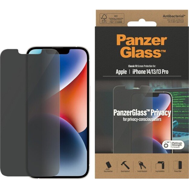 PanzerGlass - Privacy Screen Protector Apple iPhone 14 - 13 - 13 Pro - Classic Fit