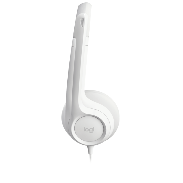 Logitech - H390 Wired Headset for PC/Laptop, Stereo Headphones with Noise Cancelling Microphone, USB-A WHITE