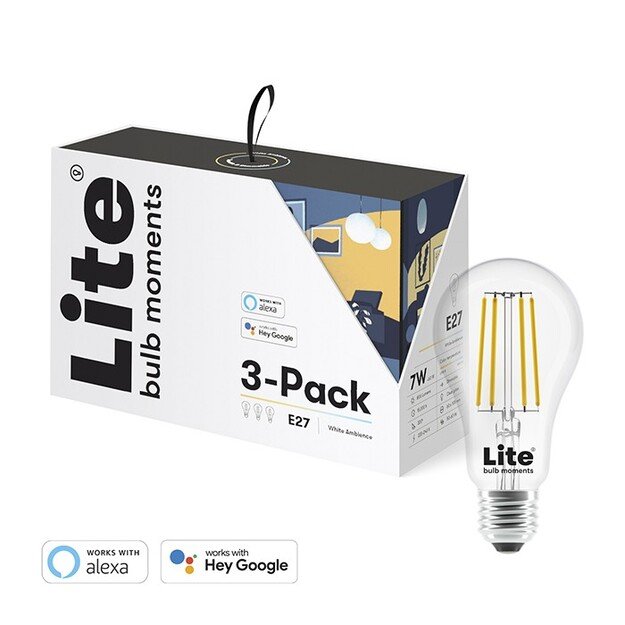 Lite bulb moments - White Ambiance E27 Filament Bulb - 3-Pack -S