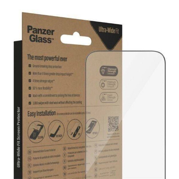 PanzerGlass - Screen Protector Apple iPhone 14 Pro - Ultra-Wide Fit