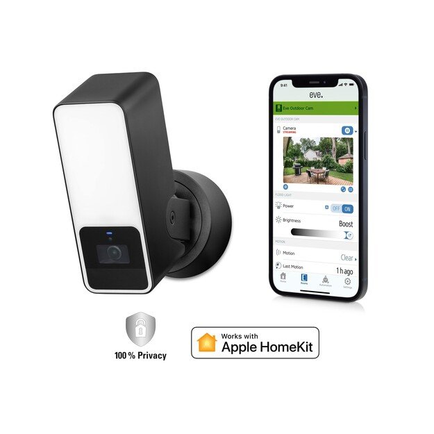 Eve - Outdoor Cam - Secure floodlight camera with Apple HomeKit Secure Video technology