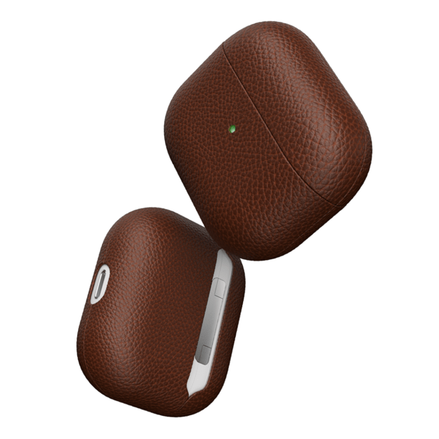 KeyBudz - PodSkinz Artisan Series Leather Case - Handcrafted Leather Case for your Airpods 3 (Color: Natural Brown)
