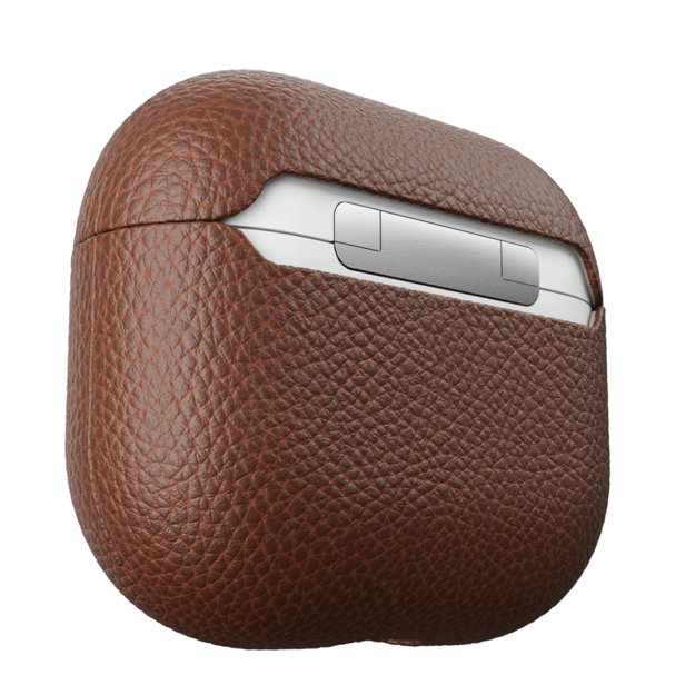 KeyBudz - PodSkinz Artisan Series Leather Case - Handcrafted Leather Case for your Airpods 3 (Color: Natural Brown)
