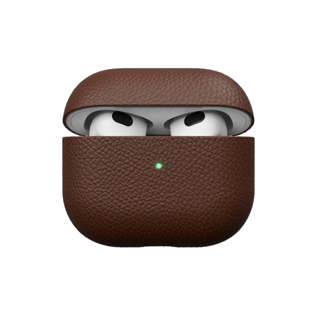 KeyBudz - PodSkinz Artisan Series Leather Case - Handcrafted Leather Case for your Airpods 3 (Color: Natural Brown)
