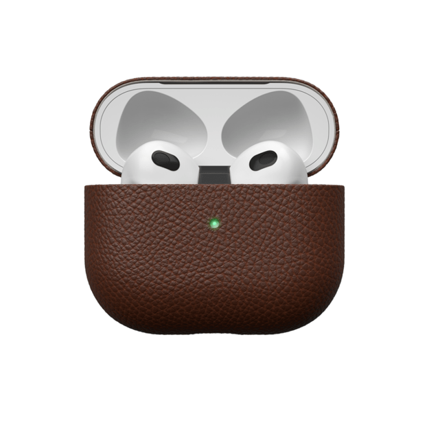 KeyBudz - PodSkinz Artisan Series Leather Case - Handcrafted Leather Case for your Airpods 3 (Color: Natural Brown)