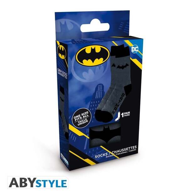 DC COMICS - Socks - Black & Grey - Batman