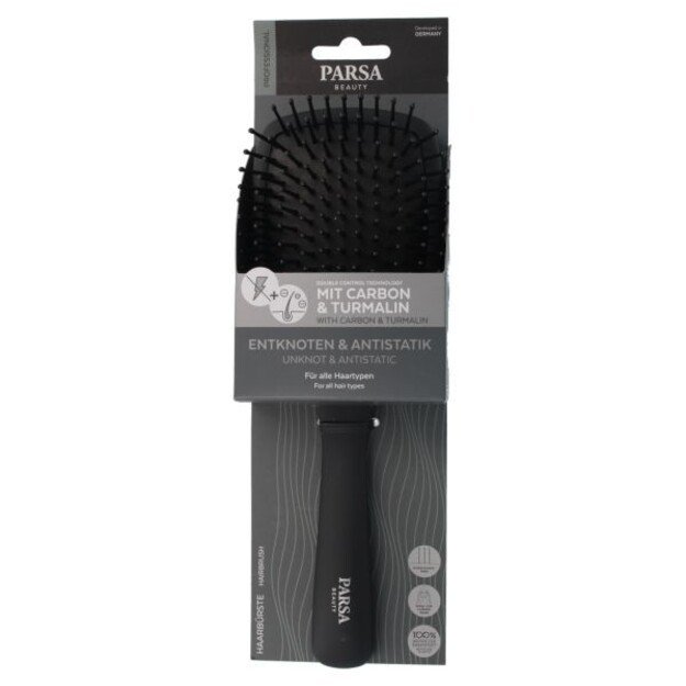 Parsa - Carbon Antistatic Paddle Brush - Black - L