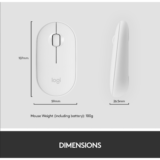 LOGITECH Slim Wireless Keyboard and Mouse Combo MK470 - OFFWHITE - NORDIC