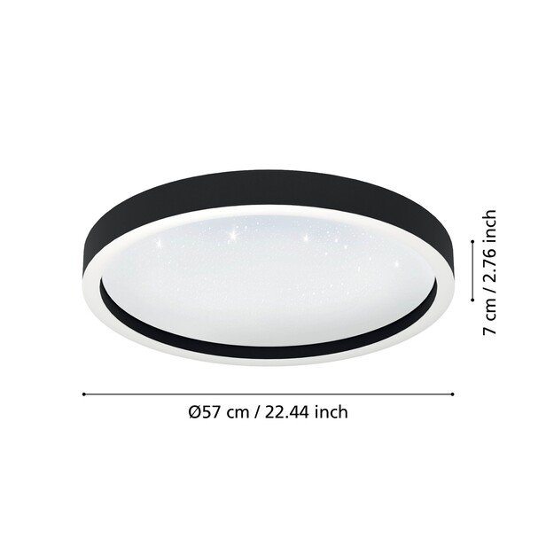 EGLO - Montemorelos-Z loft lamp black w/crystal effect Ø57 - RGB + TW - Zigbee, Bluetooth