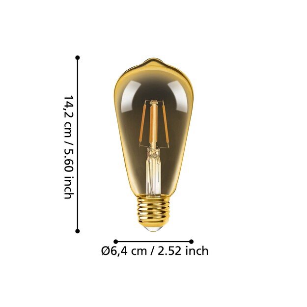 EGLO - Set of 2x E27 ST64 amber, remote control - Warm white - Zigbee, Bluetooth