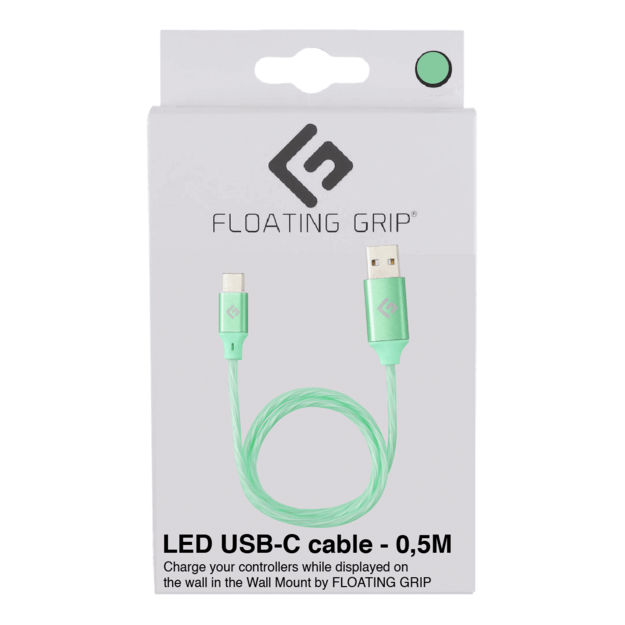 Floating Grip 0,5M LED USB-C Cable (Green)