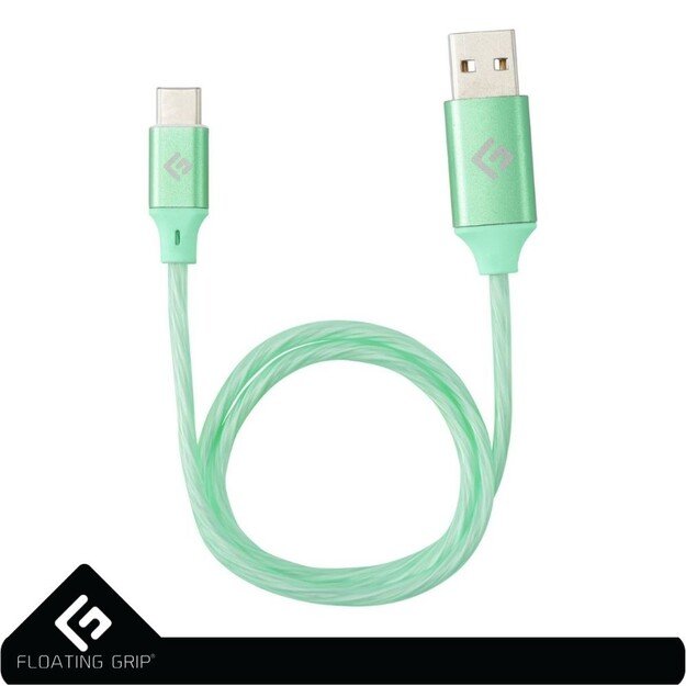 Floating Grip 0,5M LED USB-C Cable (Green)