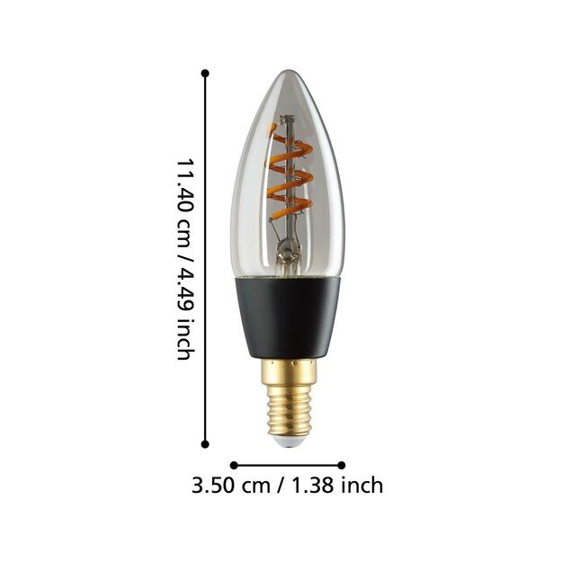 EGLO - E14 C35 spiral, smoke - Warm white - Zigbee, Bluetooth