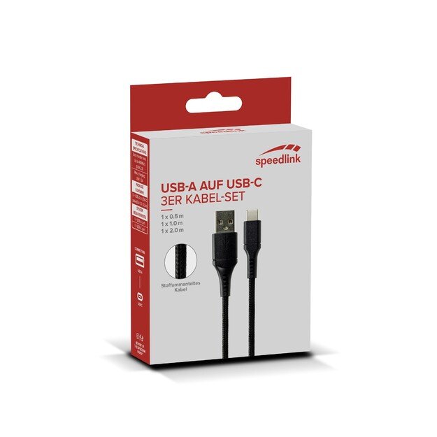 Speedlink - USB-A to USB-C Cable Set, black